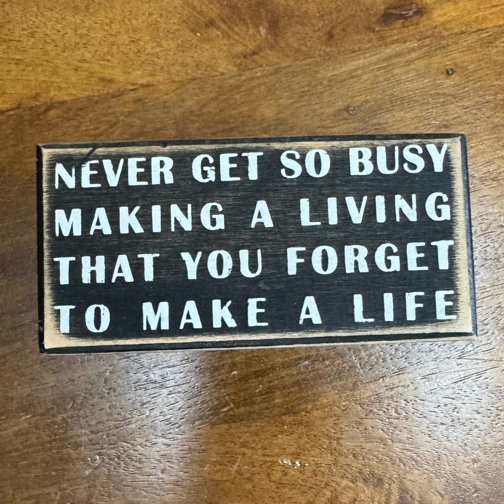 Primitives by Kathy Black and White Wooden Sign